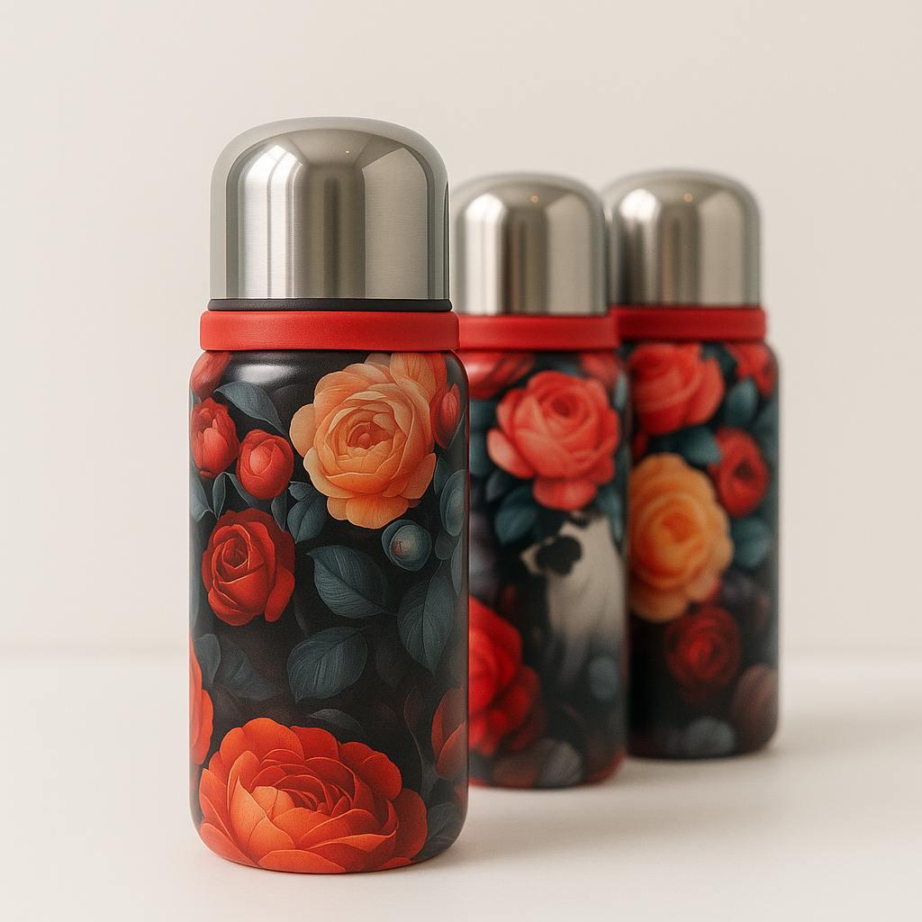 فلاسک طرح سه بعدی گل رز