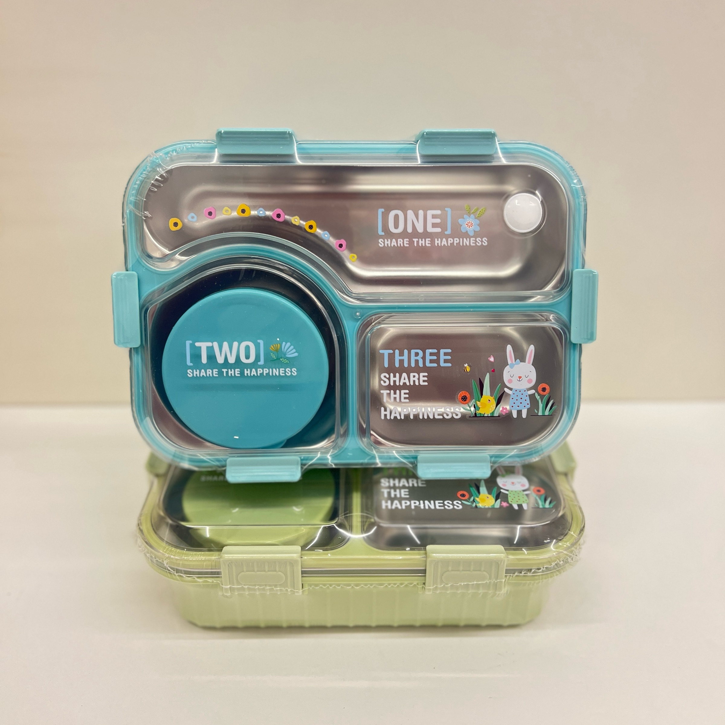 لانچ باکس وارداتی مدل happiness استیل محفظه دار